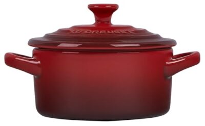 Le Creuset Stoneware Mini Round Cocotte, 8 oz., Cerise - Image 4