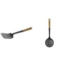STAUB Silicone Spatula Turner and Skimmer Spoon Set - Angled Spatula for Lifting Food and Spoon for Straining Broth
