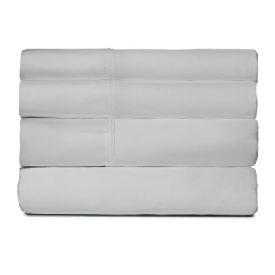 SHEEX - Active Comfort Cooling Sheets Set (King/California King) Silver Cloud - Moisture Wicking - 1 Flat Cooling Sheet, 1 Fitted Cooling Sheet, 2 Cooling Pillow Covers - Wrinkle Free - Sleep Aid