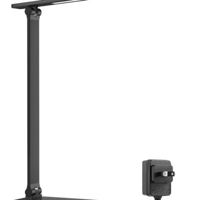 Lepro LED Desk Lamp for Home Office, 9.5W 750LM Metal Touch Control Desk Light, 5 Color Modes 5 Brightness Level, Eye Caring Task Lamp For Reading, Sewing, Crafts, School Supplies, Puzzle Light, Black