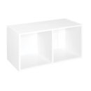 ClosetMaid Cubeicals 2 Cube Storage Shelf Organizer Bookshelf, Stackable or Hanging Wall Mount, Easy Assembly, White Wood Finish