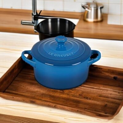 Le Creuset Stoneware Mini Round Cocotte, 14 oz., Marseille - Image 3
