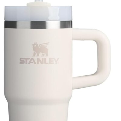 Stanley Quencher H2.0 Tumbler with Handle and Straw 14 oz | Flowstate 3-Position Lid | Cup Holder Compatible for Travel | Insulated Stainless Steel Cup | BPA-Free | Cream 2.0