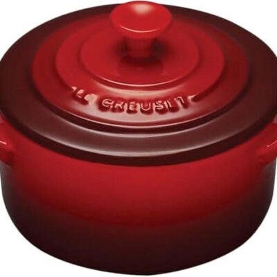 Le Creuset Stoneware Mini Round Cocotte, 8 oz., Cerise