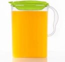 LocknLock Aqua Fridge Door Water Jug with Handle BPA Free Plastic Pitcher with Flip Top Lid Perfect for Making Teas and Juices, 3 Quarts, Green