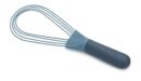 Joseph Joseph Twist Whisk 2-In-1 Collapsible Balloon and Flat Whisk Silicone Coated Steel Wire, Sky Blue