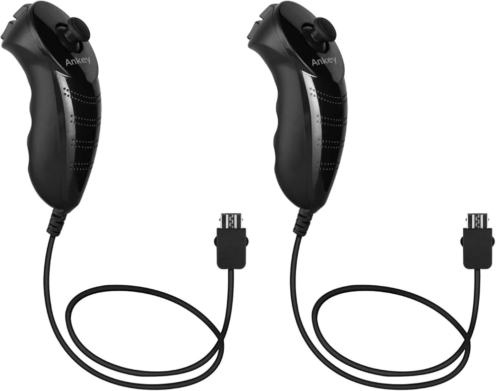 Ankey 2Packs Nunchuck Controller Remote Replacement for Nintendo Nunchuk Wii Wii U Console