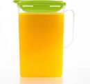LocknLock Aqua Fridge Door Water Jug with Handle BPA Free Plastic Pitcher with Flip Top Lid Perfect for Making Teas and Juices, 2 Quarts, Green