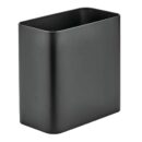 mDesign Small Metal 2.4 Gallon Trash Can Wastebasket Garbage Bin for Bathroom - Mini Slim Rubbish Waste Bin for Master or Guest Bath, Bedroom, Garage, Laundry Room, or Playroom, Black, Pack of 1