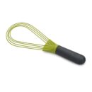 Joseph Joseph Twist Whisk 2-In-1 Collapsible Balloon and Flat Whisk Silicone Coated Steel Wire, Gray/Green