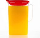 LocknLock Aqua Fridge Door Water Jug with Handle BPA Free Plastic Pitcher with Flip Top Lid Perfect for Making Teas and Juices, 2 Quarts, Red
