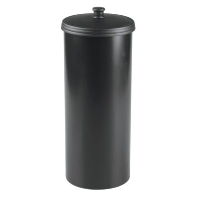 InterDesign Kent Free Standing Toilet Paper Holder – Spare Roll Storage for Bathroom, Black
