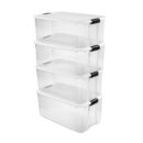 Sterilite 4-Pack Ultra Latching Box, Storage Bins with Lids, Clear Plastic, 116 Quart - Heavy-Duty Organizing Containers for Closet, Bathroom, and Office