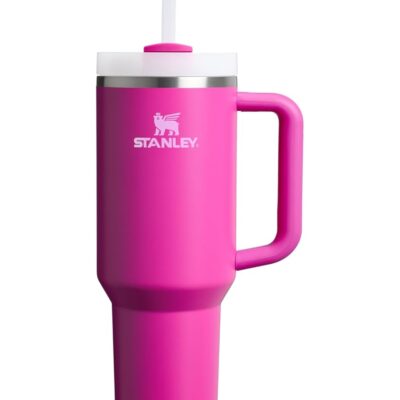 Stanley Quencher H2.0 Tumbler with Handle and Straw 40 oz | Flowstate 3-Position Lid | Cup Holder Compatible for Travel | Insulated Stainless Steel Cup | BPA-Free | Violet Blossom