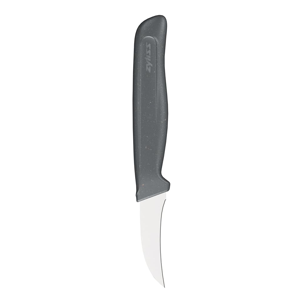 Zyliss Peeling Knife – German Stainless Steel Curved Blade with Sustainable Wheat Straw Non-Slip Handle – Fruit & Vegetable Kitchen Knife – Dishwasher Safe with Blade Guard – 2.3 inches