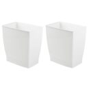 iDesign Small Rectangular Bathroom Trash Set of 2-White Waste Can