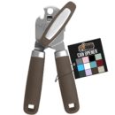 GORILLA GRIP Heavy Duty Stainless Steel Smooth Edge Manual Can Opener and Bottle Openers, Soft Comfortable Handle, Oversized Handheld Turn Knob, US Designed Multifunctional Kitchen Tool, Coffee