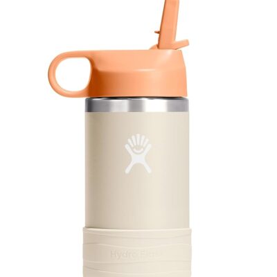 Hydro Flask Kids Water Bottle for School - Stainless Steel and Insulated with Straw Cap - 12 Oz Coconut