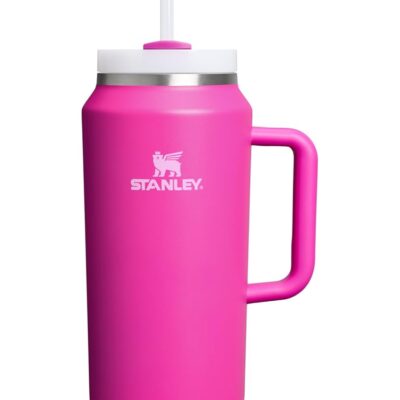 Stanley Quencher H2.0 Tumbler with Handle and Straw 64 oz | Flowstate 3-Position Lid | Large Capacity for Travel & Sports | Insulated Stainless Steel Cup | BPA-Free | Violet Blossom