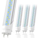 JESLED 4FT LED T8 Type A+B Tube Lights, 24W(65W Equivalent), 3200LM, 5000K, Single or Double End Powered, Plug and Play or Ballast Bypass, 4 Foot T10 T12 Fluorescent Bulbs Replacement, Clear(4-Pack)