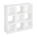 ClosetMaid 9 Cube Laminated Wood Reversible Stackable Open Bookcase Display Shelf Storage Organizer for Home and Office Organization, White