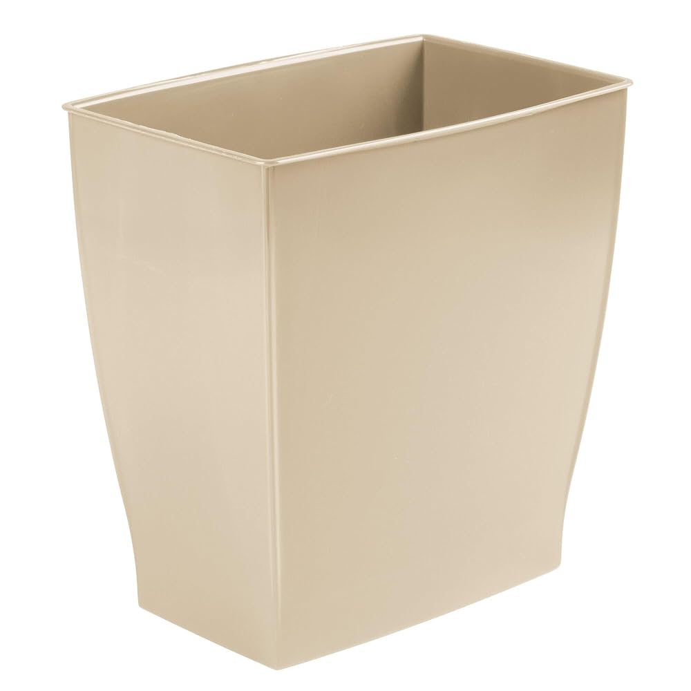 iDesign Small Bathroom Trash Can, Ideal for Primary and Guest Bathroom or Office, Brown, Made in USA