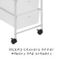 Honey-Can-Do 3-Drawer Plastic Storage Cart on Wheels,Silver
