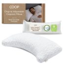 Coop Home Goods Original Crescent Adjustable Pillow, Queen Bed Pillows for Shoulder, Neck & Head Support, Crescent Foam Pillows - Medium Firm for Back & Side Sleeper, CertiPUR-US/GREENGUARD Gold