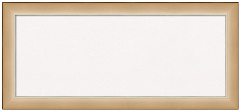 Amanti Art White Cork Board for Wall, 15x33 Vision Board with Gold Frame, Medium Corkboard Office Decor for Home Organization, Modern Contemporary Corkboard Pinboard to display items for home