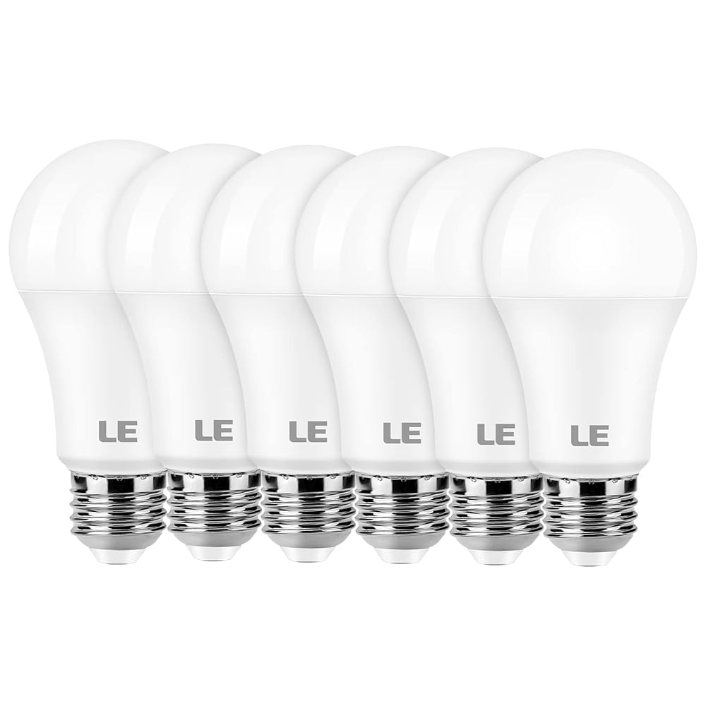 LE 100W Equivalent LED Light Bulbs, 14W 1500 Lumens 2700K Warm White Non-Dimmable, A19 E26 Standard Base, 10000 Hour Lifetime, Pack of 6