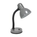 Simple Designs LD1088-GRY 14.25" Sleek and Sturdy Classic Gooseneck Study Desk Lamp, Gray