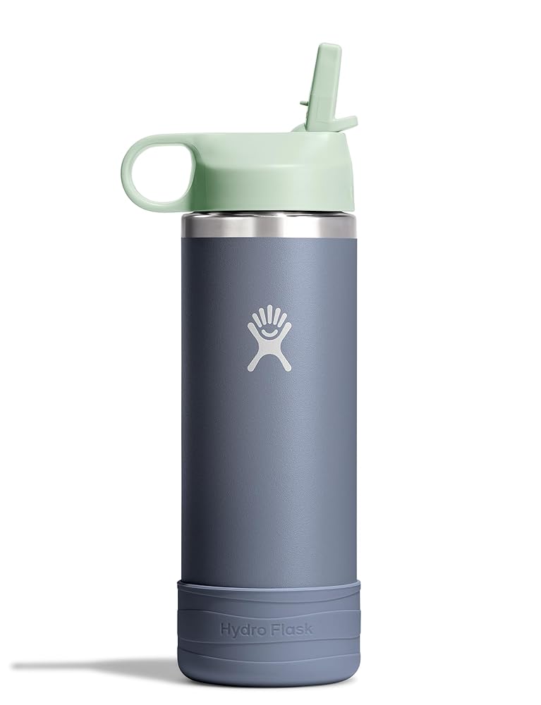 Hydro Flask Kids Water Bottle for School - Stainless Steel and Insulated with Straw Cap - 18 Oz in Koala