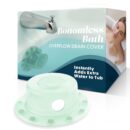 SlipX Solutions Bottomless Bath | Overflow Drain Cover for Tub | Best Gifts for Mom, Spa & Bath Accessories | Drain Block, Water Stopper Plug | Bath Essentials for Women | 4" Diameter, Green
