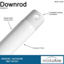 Minka-Aire 60 Inch Ceiling Fan Downrod - White - DR560-44
