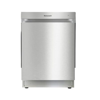 Honeywell 24 Inch Dishwasher with 12 Place settings, 7 Washing Cycles, Stainless Steel and Plastic Tub, UL/Energy Star- Stainless Steel