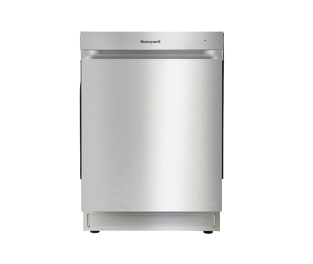 Honeywell 24 Inch Dishwasher with 12 Place settings, 7 Washing Cycles, Stainless Steel and Plastic Tub, UL/Energy Star- Stainless Steel