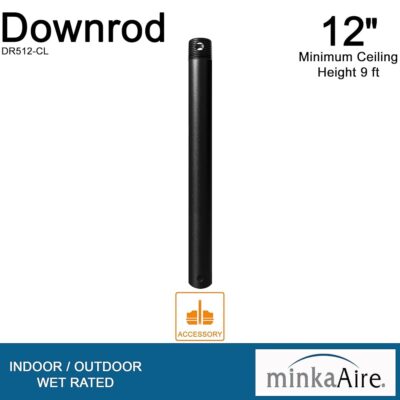 Minka-Aire 12 Inch Ceiling Fan Downrod - Coal - DR512-CL - Image 4