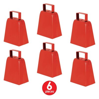 Beistle Red Cowbells, 4" - Image 4