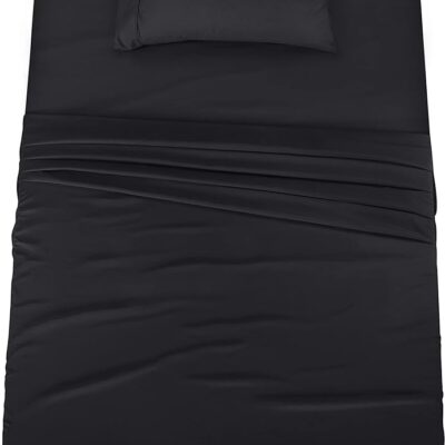Utopia Bedding Twin XL Sheets - 3 Piece Bedding - Brushed Microfiber - Shrinkage and Fade Resistant - Easy Care (Twin Extra Long Black)