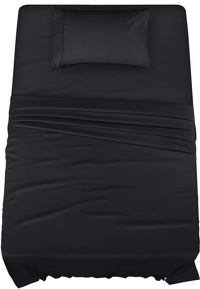 Utopia Bedding Twin XL Sheets - 3 Piece Bedding - Brushed Microfiber - Shrinkage and Fade Resistant - Easy Care (Twin Extra Long Black)