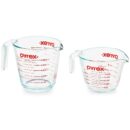 Pyrex Essentials (2-Pack) Glass Measuring Cups Set, (1 & 2 Cup) Measuring Cups For Prepping, Baking and Cooking, Preheated Oven, Dishwasher, Freezer, and Microwave Safe