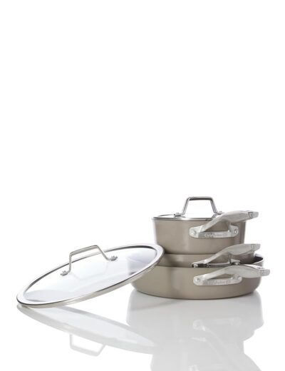 Calphalon® Premier Ceramic Nonstick 5-Piece Cookware Set, Mushroom Grey - Image 4