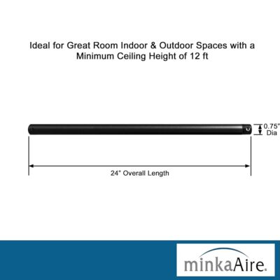 Minka-Aire 24 Inch Ceiling Fan Downrod - Coal - DR524-CL… - Image 3
