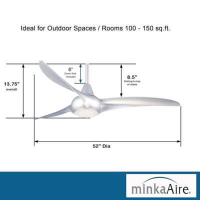 Minka-Aire F844-SL, Light Wave, 52" Ceiling Fan, Silver - Image 6