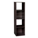 ClosetMaid Cubeicals 4 Cube Storage Shelf Organizer, Stackable, Vertical or Horizontal, Easy Assembly, Wood, Espresso Finish