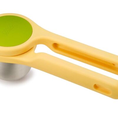 Joseph Joseph Helix Citrus Press Juicer, Ergonomic Twist action hand press, lemon/lime squeezer, BPA free - Yellow