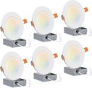Hyperikon 4 inch Recessed LED Slim Downlight, 9W Color Temperature Tuning, 2700K-5000K, Retrofit Dimmable UL, Energy Star, 6 Pack