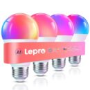 Lepro B1 AI Smart Light Bulbs - WiFi & Bluetooth RGBWW Color Changing LED Bulb Compatible with Alexa & Google Assistant, AI Generated Lighting LLM, AI Voice Control, Music Sync, 2.4GHz Only, 4 Pack