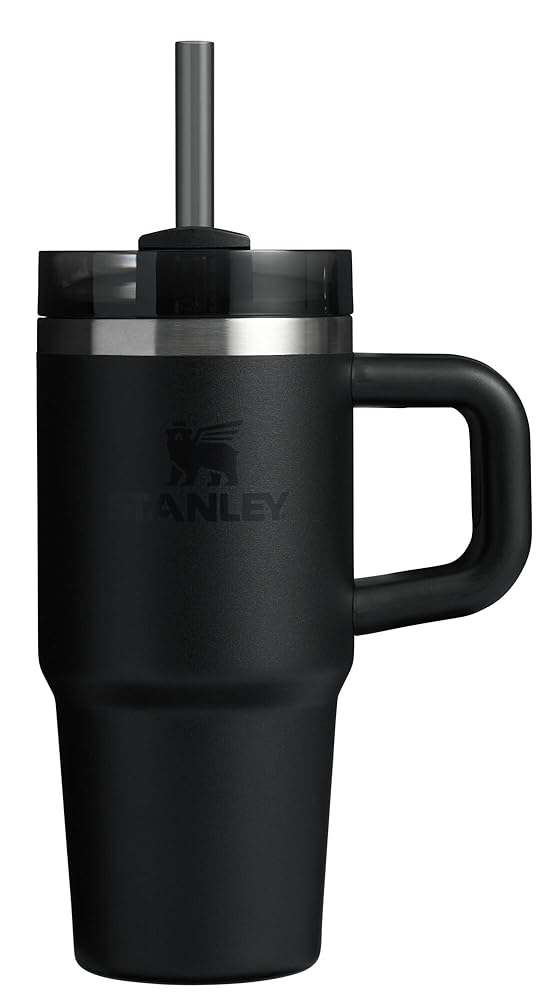 Stanley Quencher H2.0 Tumbler with Handle and Straw 14 oz | Flowstate 3-Position Lid | Cup Holder Compatible for Travel | Insulated Stainless Steel Cup | BPA-Free | Black 2.0