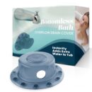 SlipX Solutions Bottomless Bath | Overflow Drain Cover for Tub | Best Gifts for Mom, Spa & Bath Accessories | Drain Block, Water Stopper Plug | Bath Essentials for Women | 4" Diameter, Dusty Blue